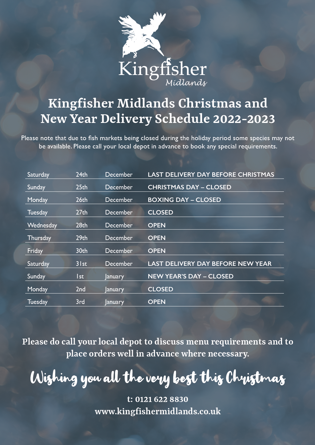 Christmas schedule image